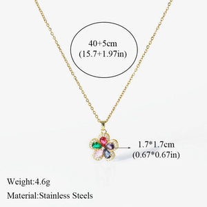 Planet Gates EILIECK 316L Stainless Steel Pearl Zircon Pendant Necklace For Women Girl Fashion Waterproof Collar Neck Chain Jewelry Gift