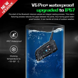 Planet Gates EJEAS V6 PRO+/PLUS Motorcycle Helmet Bluetooth Walkie Talkie 6 Rider Distance 800 Meters Waterproof IP67