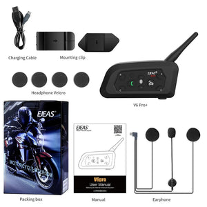 Planet Gates EJEAS V6 PRO+/PLUS Motorcycle Helmet Bluetooth Walkie Talkie 6 Rider Distance 800 Meters Waterproof IP67