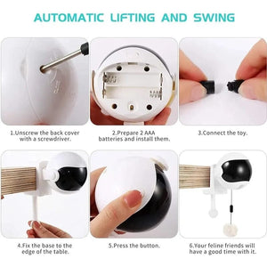 Planet Gates electric ball Electronic Motion Cat Toy YoYo Lifting Ball Electric Flutter Interactive Cat Teaser Toy Rotating Interactive Puzzle Pet Toy