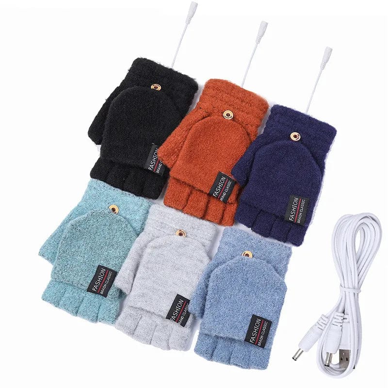 Planet Gates Electric Heated Gloves Hand Warmers Mittens Heater Rechargeable USB Reusable Winter Warm Heating Laptop for Women Men