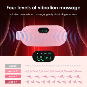 Planet Gates Electric Period Cramp Relief Massager Vibrating Heating Pad for Menstrual Pain Waist Stomach Abdominal Warm Palace Belt