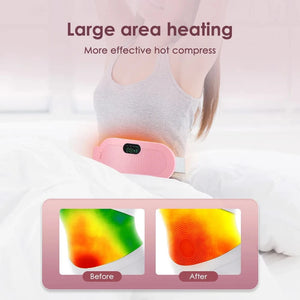Planet Gates Electric Period Cramp Relief Massager Vibrating Heating Pad for Menstrual Pain Waist Stomach Abdominal Warm Palace Belt