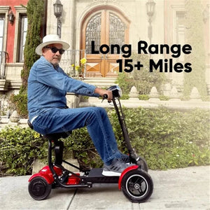Planet Gates Electric Scooter For Disabled Four Wheel Electric Scooters Dual Motor 250W Mobility Scooter Foldable For Elderly