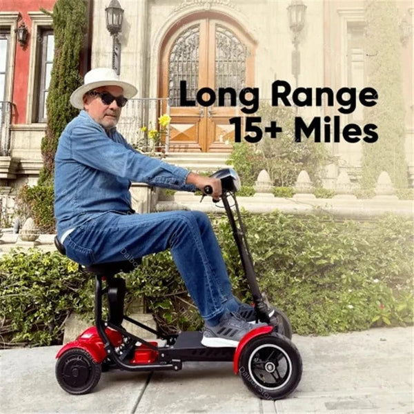 Planet Gates Electric Scooter For Disabled Four Wheel Electric Scooters Dual Motor 250W Mobility Scooter Foldable For Elderly