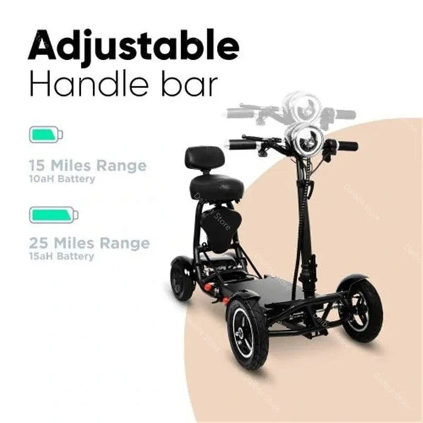 Planet Gates Electric Scooter For Disabled Four Wheel Electric Scooters Dual Motor 250W Mobility Scooter Foldable For Elderly