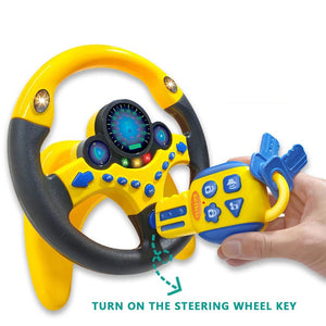 Planet Gates Electric Simulated Driving Steering Three-Dimensional Portable Wheel Copilot Toy Light And Sound Educational Children's Gifts