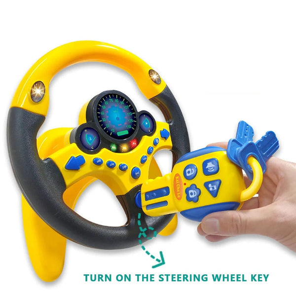 Planet Gates Electric Simulated Driving Steering Three-Dimensional Portable Wheel Copilot Toy Light And Sound Educational Children's Gifts