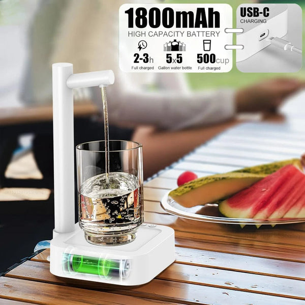 Planet Gates Electric Water Gallon Bottle Pump 19 Liters Desktop Portable Water Pump Automatic Water Dispenser Pump Rechargeable Water Pump