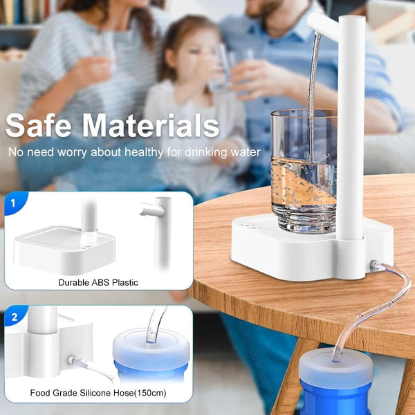 Planet Gates Electric Water Gallon Bottle Pump 19 Liters Desktop Portable Water Pump Automatic Water Dispenser Pump Rechargeable Water Pump