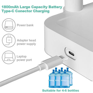 Planet Gates Electric Water Gallon Bottle Pump 19 Liters Desktop Portable Water Pump Automatic Water Dispenser Pump Rechargeable Water Pump