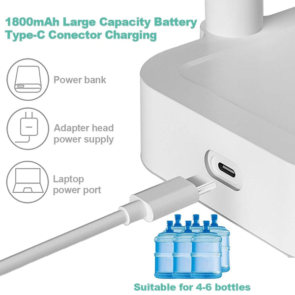 Planet Gates Electric Water Gallon Bottle Pump 19 Liters Desktop Portable Water Pump Automatic Water Dispenser Pump Rechargeable Water Pump