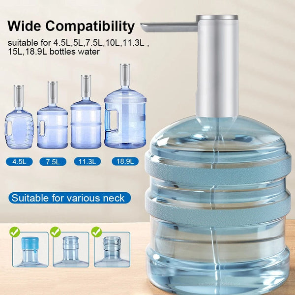 Planet Gates Electric Water Gallon Bottle Pump Automatic Water Dispenser Pump 19 Liters Foldable Desktop Water Bottle Pump H3 Rechargeable