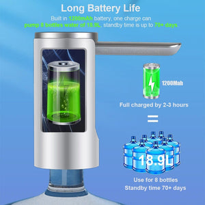 Planet Gates Electric Water Gallon Bottle Pump Automatic Water Dispenser Pump 19 Liters Foldable Desktop Water Bottle Pump H3 Rechargeable