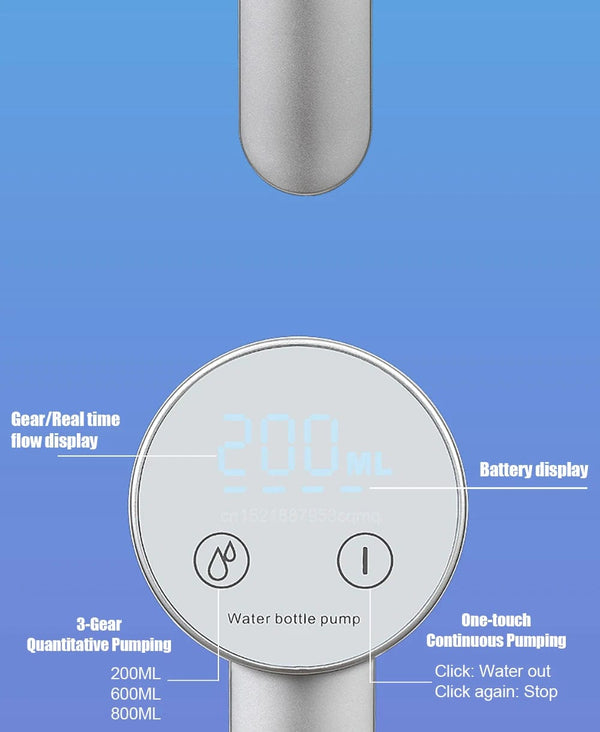Planet Gates Electric Water Gallon Bottle Pump Automatic Water Dispenser Pump 19 Liters Foldable Desktop Water Bottle Pump H3 Rechargeable