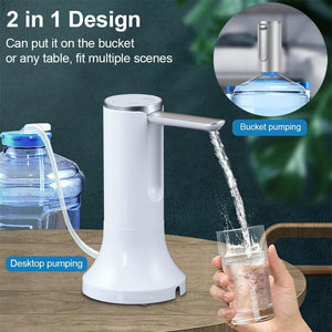 Planet Gates Electric Water Gallon Bottle Pump Automatic Water Dispenser Pump 19 Liters Foldable Desktop Water Bottle Pump H3 Rechargeable