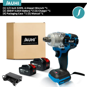 Planet Gates Electric Wrench Without Battery / CHINA JAUHI 520N.M Cordless Electric Wrench Brushless Electric Impact Wrench 1/2 inch for Makita 18V Battery Screwdriver Power Tools