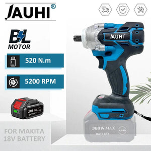 Planet Gates Electric Wrench Without Battery / CHINA JAUHI 520N.M Cordless Electric Wrench Brushless Electric Impact Wrench 1/2 inch for Makita 18V Battery Screwdriver Power Tools