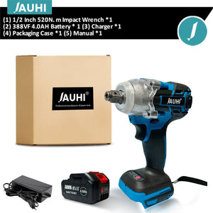 Planet Gates Electric Wrench Without Battery / CHINA JAUHI 520N.M Cordless Electric Wrench Brushless Electric Impact Wrench 1/2 inch for Makita 18V Battery Screwdriver Power Tools