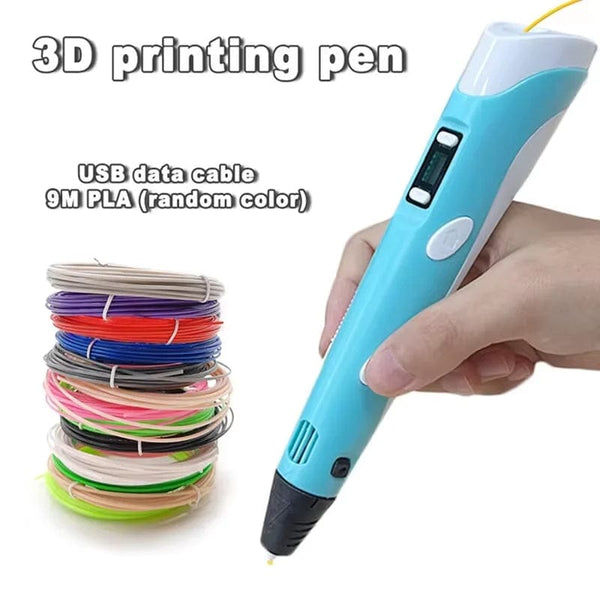 Planet Gates Electronic 3D Printing Pen with 9M PLA Consumables High-Temperature 3D Graffiti Tool Intelligent Toy Christmas Birthday Gift