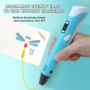 Planet Gates Electronic 3D Printing Pen with 9M PLA Consumables High-Temperature 3D Graffiti Tool Intelligent Toy Christmas Birthday Gift