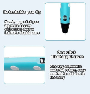 Planet Gates Electronic 3D Printing Pen with 9M PLA Consumables High-Temperature 3D Graffiti Tool Intelligent Toy Christmas Birthday Gift