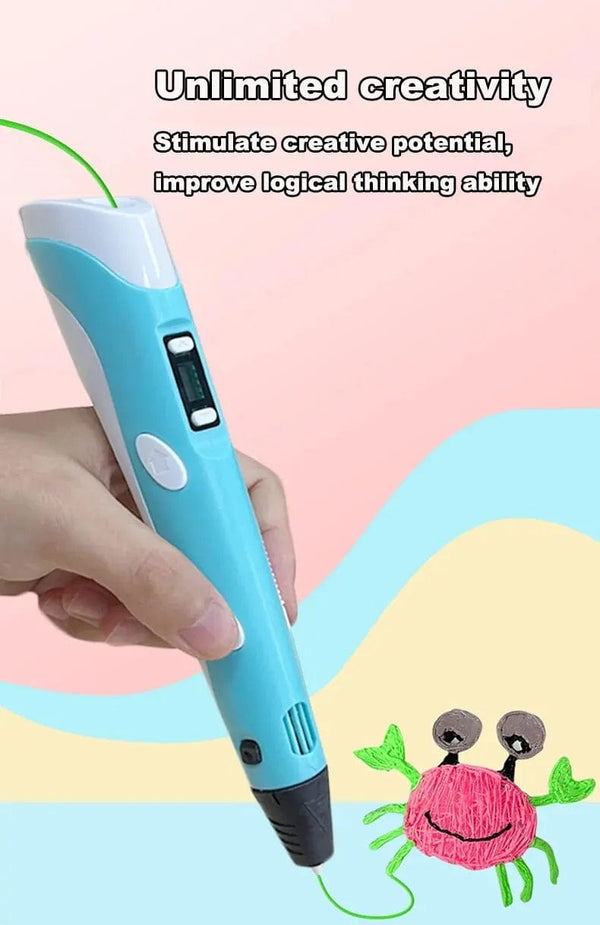 Planet Gates Electronic 3D Printing Pen with 9M PLA Consumables High-Temperature 3D Graffiti Tool Intelligent Toy Christmas Birthday Gift