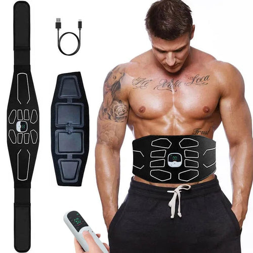 Planet Gates Electronic EMS Muscle Stimulator Abdominal Toning Belt With Remote Control Ab Trainer Fitness Equipment For Home USB Recharge