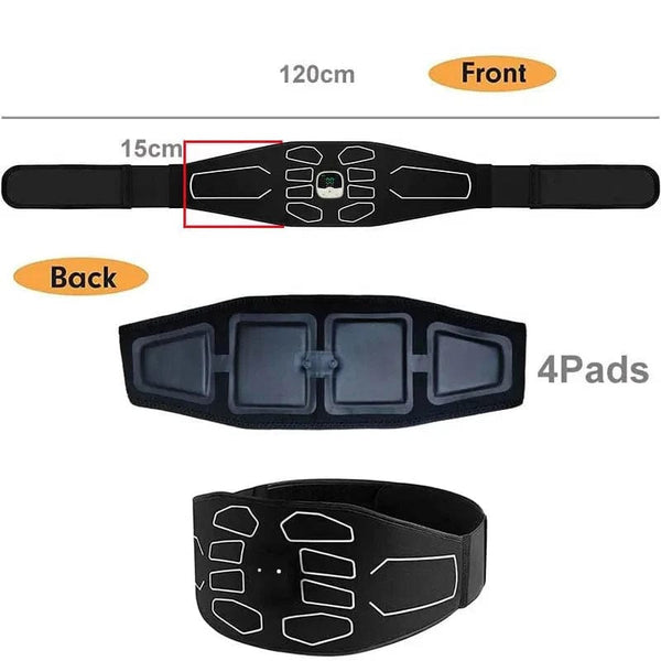 Planet Gates Electronic EMS Muscle Stimulator Abdominal Toning Belt With Remote Control Ab Trainer Fitness Equipment For Home USB Recharge