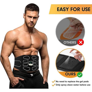 Planet Gates Electronic EMS Muscle Stimulator Abdominal Toning Belt With Remote Control Ab Trainer Fitness Equipment For Home USB Recharge