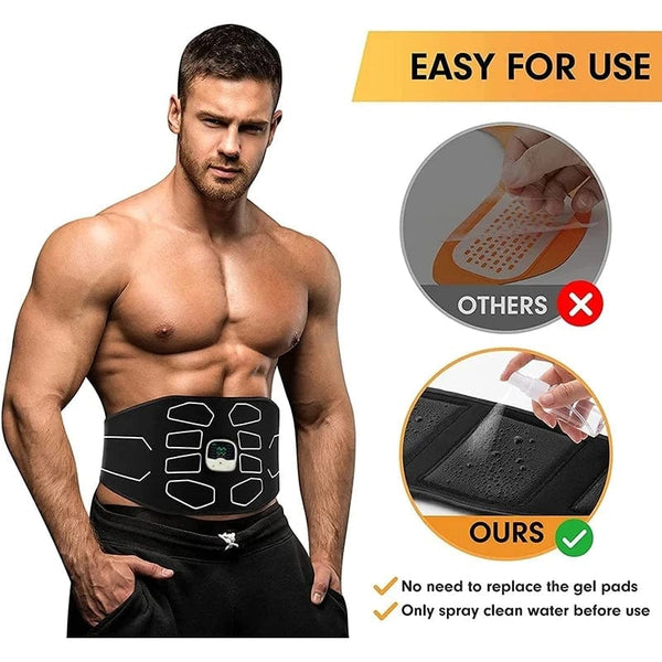 Planet Gates Electronic EMS Muscle Stimulator Abdominal Toning Belt With Remote Control Ab Trainer Fitness Equipment For Home USB Recharge