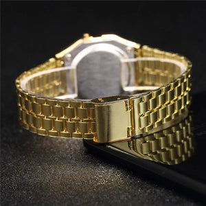 Planet Gates Elegant Digital Watch For Women Gold Silver Stainless Steel Business Ladies Electronic Wrist Watches Man Clock Zegarek Damski