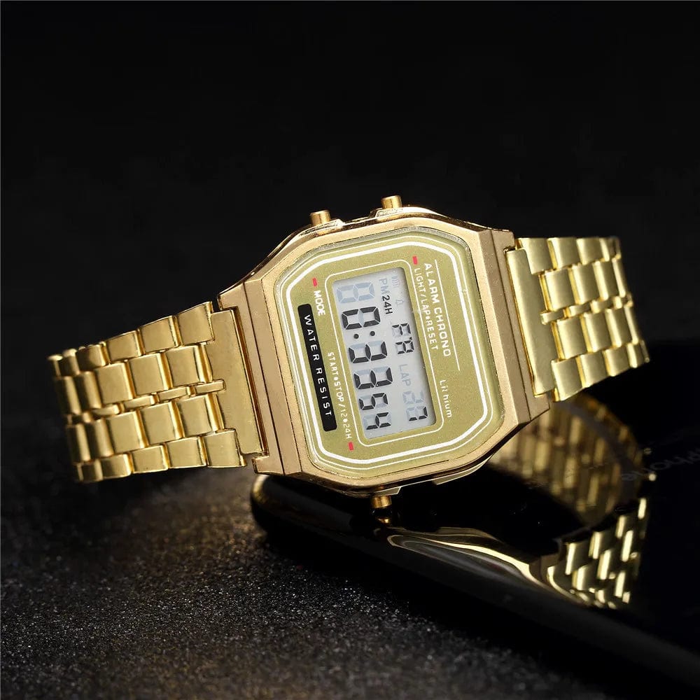 Planet Gates Elegant Digital Watch For Women Gold Silver Stainless Steel Business Ladies Electronic Wrist Watches Man Clock Zegarek Damski