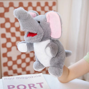 Planet Gates elephant-28 / 25cm / CHINA 30 Styles Stuffed Plush Animals Toys Hand Finger Story Puppet Cute Dolls Educational Babys Duck Lamb Cow Dog Horse Children Gift