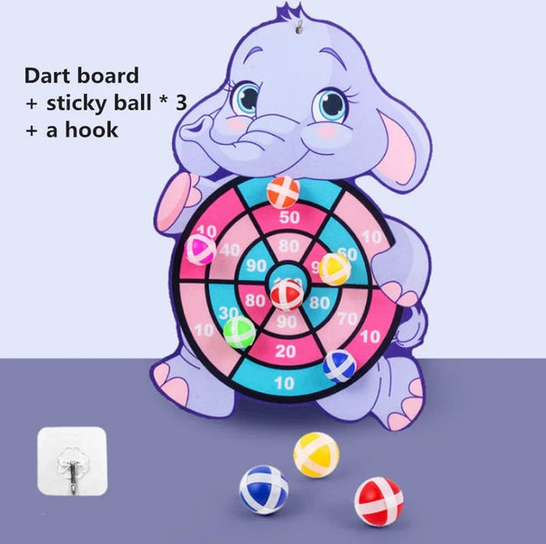 Planet Gates elephant Child Montessori Toys for Kids 2 to 4 Years Old Cartoon Animal Dart Board Sticky Ball Family Interactive Educational Toys Baby