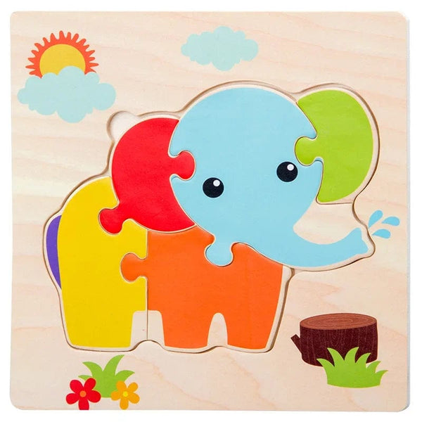 Planet Gates Elephant Montessori Baby Wooden Toys 1 2 3 Years Children Hand Grab Board Puzzle Game Toddler Fine Motor Skills Educational Toys for Kids
