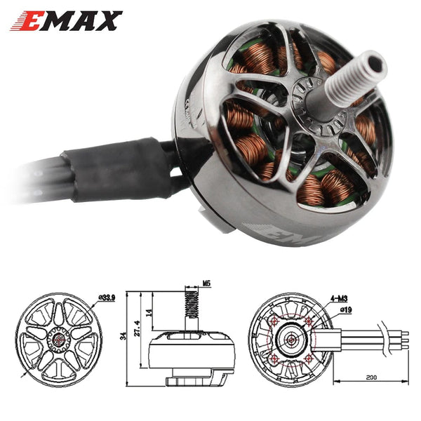 Planet Gates EMAX ECOII eco ii 2807 1300KV 6S/1500KV 5S/1700KV 4S Brushless CW Motor 6-7inch Propeller For RC FPV Racing Drone Quadcopter Toy