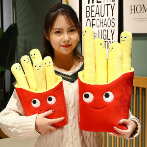 Planet Gates Emotional Support Smile French Fries Plush Stuffed Toy, Plush Sofa Pillow Car Accessories, Children's Pretend Play Accessories T
