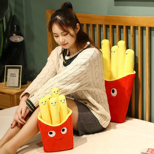 Planet Gates Emotional Support Smile French Fries Plush Stuffed Toy, Plush Sofa Pillow Car Accessories, Children's Pretend Play Accessories T