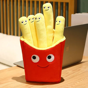 Planet Gates Emotional Support Smile French Fries Plush Stuffed Toy, Plush Sofa Pillow Car Accessories, Children's Pretend Play Accessories T