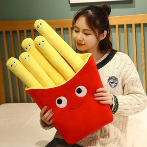 Planet Gates Emotional Support Smile French Fries Plush Stuffed Toy, Plush Sofa Pillow Car Accessories, Children's Pretend Play Accessories T