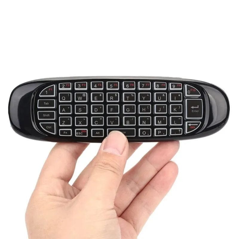 Planet Gates English Backlit C120 RGB 7 Backlight Fly Air Mouse Gyro Sensor Wireless 2.4G RF Keyboard Remote Control For Gaming Android Smart TV Box