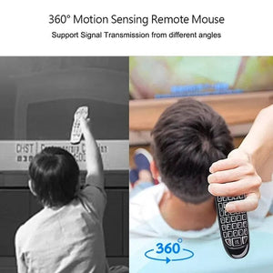 Planet Gates English Backlit C120 RGB 7 Backlight Fly Air Mouse Gyro Sensor Wireless 2.4G RF Keyboard Remote Control For Gaming Android Smart TV Box