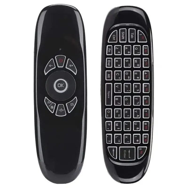 Planet Gates English Backlit C120 RGB 7 Backlight Fly Air Mouse Gyro Sensor Wireless 2.4G RF Keyboard Remote Control For Gaming Android Smart TV Box