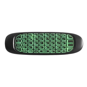 Planet Gates English Backlit C120 RGB 7 Backlight Fly Air Mouse Gyro Sensor Wireless 2.4G RF Keyboard Remote Control For Gaming Android Smart TV Box