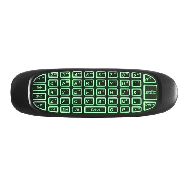 Planet Gates English Backlit C120 RGB 7 Backlight Fly Air Mouse Gyro Sensor Wireless 2.4G RF Keyboard Remote Control For Gaming Android Smart TV Box