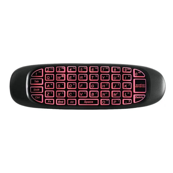 Planet Gates English Backlit C120 RGB 7 Backlight Fly Air Mouse Gyro Sensor Wireless 2.4G RF Keyboard Remote Control For Gaming Android Smart TV Box