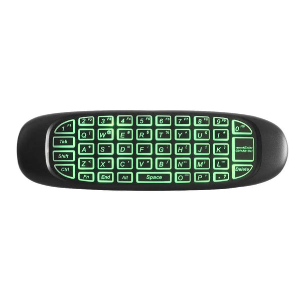 Planet Gates English Backlit C120 RGB 7 Backlight Fly Air Mouse Gyro Sensor Wireless 2.4G RF Keyboard Remote Control For Gaming Android Smart TV Box