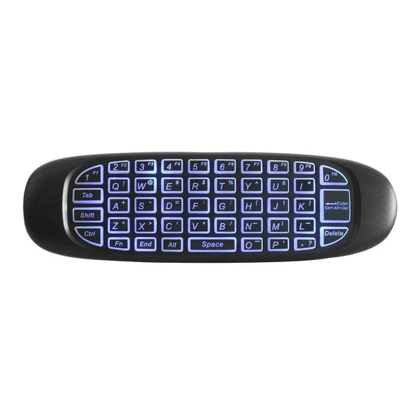 Planet Gates English Backlit C120 RGB 7 Backlight Fly Air Mouse Gyro Sensor Wireless 2.4G RF Keyboard Remote Control For Gaming Android Smart TV Box
