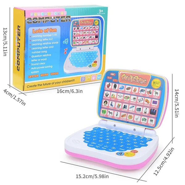 Planet Gates English Learning Small Laptop Toy for Kids. Boys and Girls Computer for Aphabet ABC.Numbers.Words.Spelling.Maths.Music